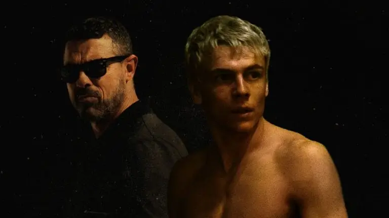 Alessandro Gassmann e Francesco Gheghi nella locandina del film Mani Nude